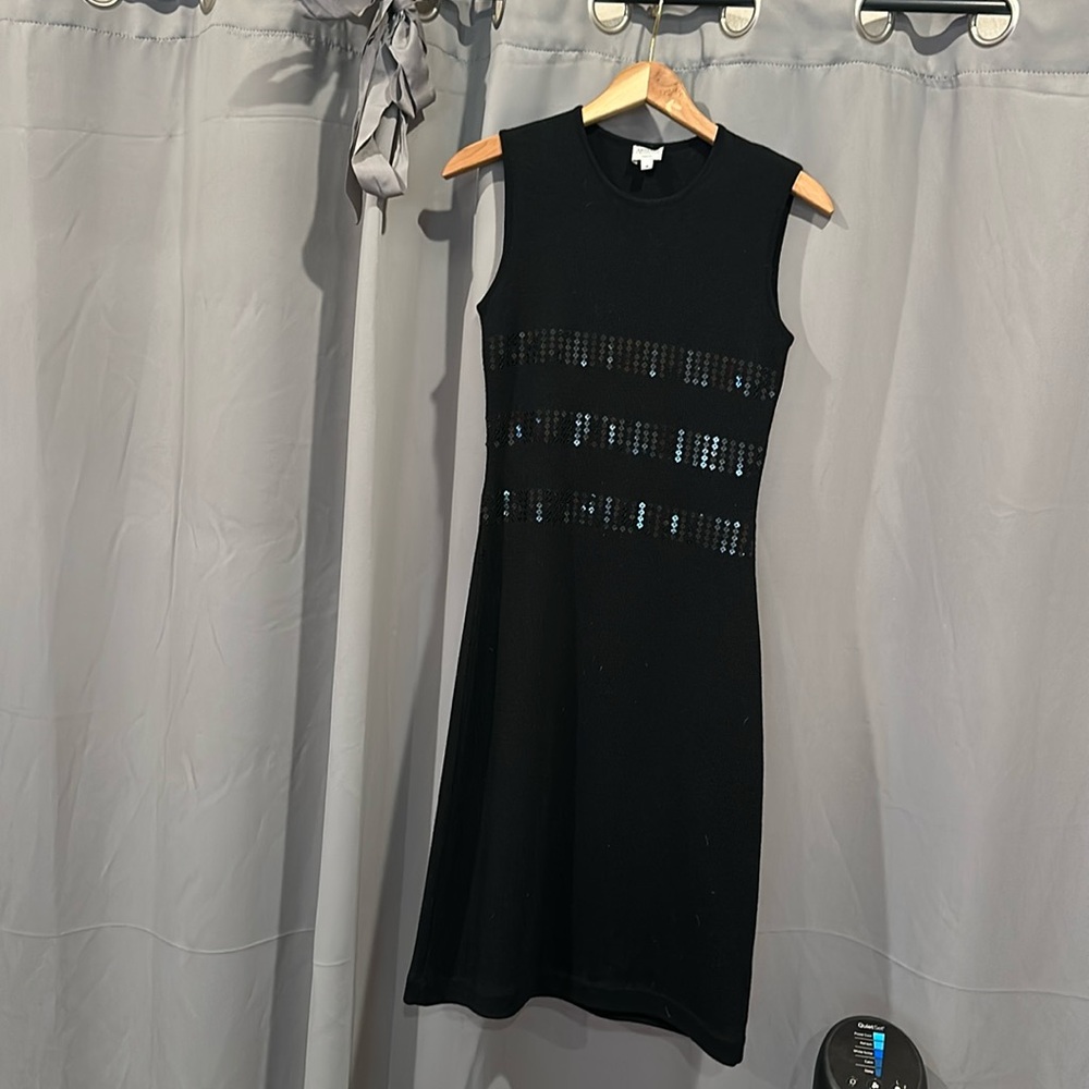 Armani Collezioni • Black Elegant Sleeveless Sequin Knit Dress 4
